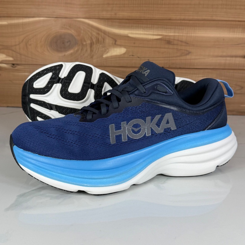 Hoka One One Bondi 8 Running Shoes Outer Space 1127953 OSAA Size Mens 9 2E Wide